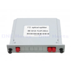 PLC-102-FC-MM FC1分2插卡式光纖分光盒 插片式1分8光分路器 分纖箱插卡式 PLC分光盒 FC2光分路器卡式一分二電信級光纖分光盒 
